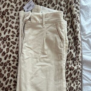 NEW WITH TAGS American Eagle Cream Corduroy Wide Leg Pants